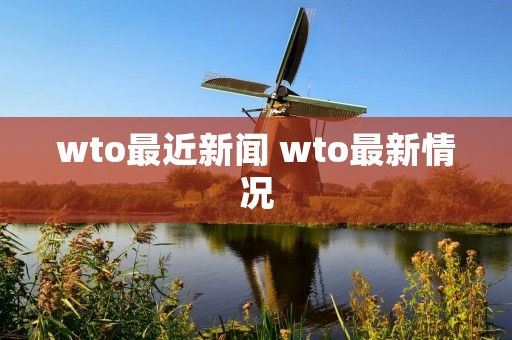 wto最近新闻 wto最新情况