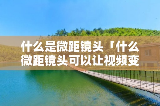 什么是微距镜头「什么微距镜头可以让视频变清晰」