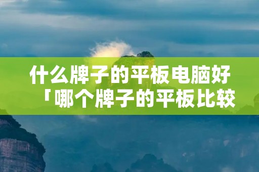 什么牌子的平板电脑好「哪个牌子的平板比较好用」
