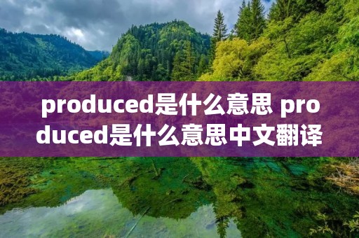 produced是什么意思 produced是什么意思中文翻译怎么读 produced是什么意思 produced是什么意思中文翻译怎么读