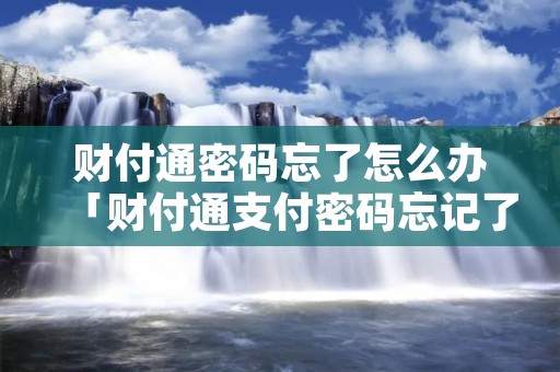 财付通密码忘了怎么办「财付通支付密码忘记了怎么找回」 财付通密码忘了怎么办「财付通支付密码忘记了怎么找回」