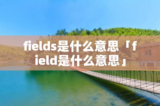 fields是什么意思「field是什么意思」 fields是什么意思「field是什么意思」