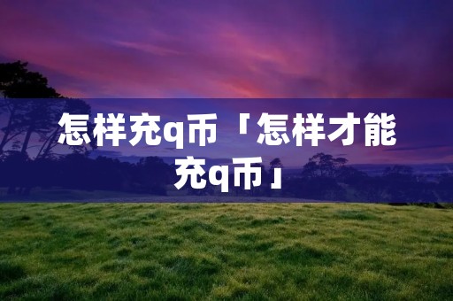 怎样充q币「怎样才能充q币」