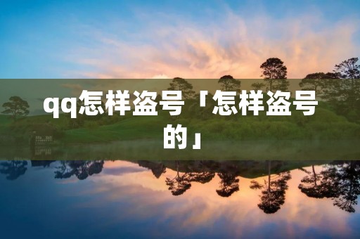 qq怎样盗号「怎样盗号的」