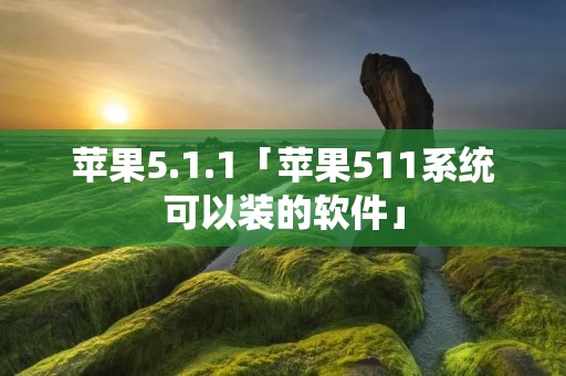 苹果5.1.1「苹果511系统可以装的软件」