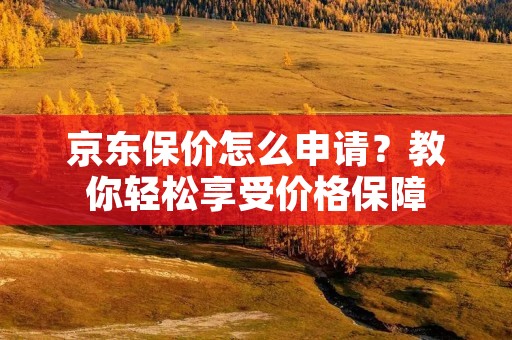 京东保价怎么申请?教你轻松享受价格保障 京东保价怎么申请?教你轻松享受价格保障