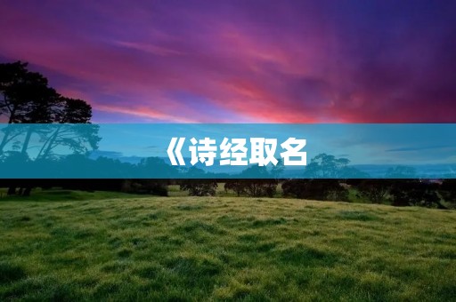 《诗经取名:用古代诗词为孩子取名字》
