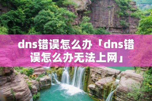 dns错误怎么办「dns错误怎么办无法上网」