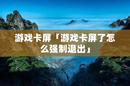 游戏卡屏「游戏卡屏了怎么强制退出」