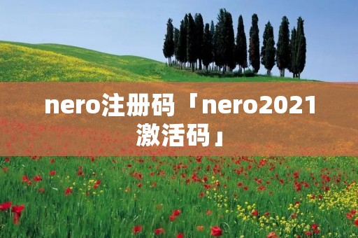 nero注册码「nero2021激活码」