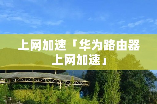 上网加速「华为路由器上网加速」
