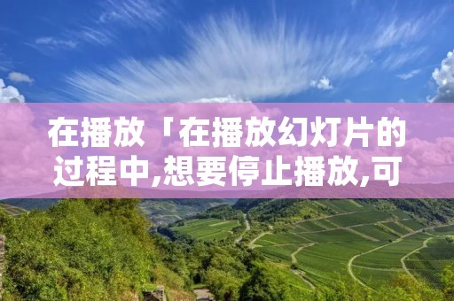 在播放「在播放幻灯片的过程中,想要停止播放,可以按」