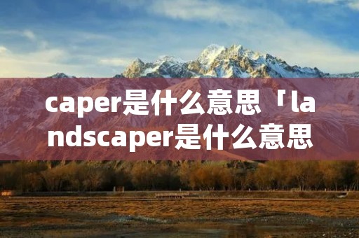 caper是什么意思「landscaper是什么意思」