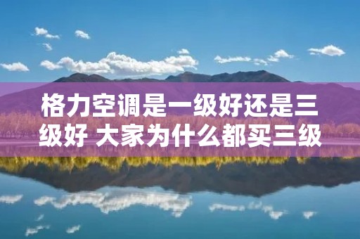 格力空调是一级好还是三级好 大家为什么都买三级空调