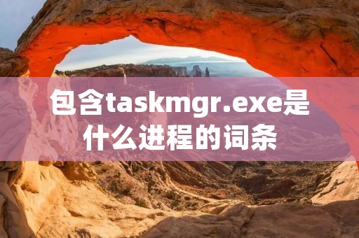 包含taskmgr.exe是什么进程的词条 包含taskmgr.exe是什么进程的词条
