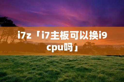 i7z「i7主板可以换i9cpu吗」