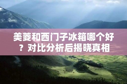 美菱和西门子冰箱哪个好？对比分析后揭晓真相