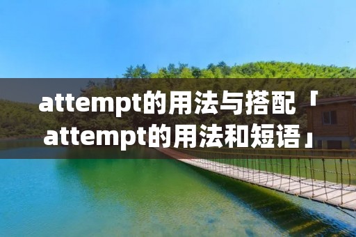 attempt的用法与搭配「attempt的用法和短语」
