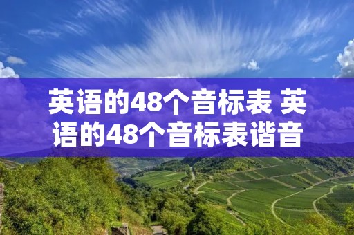 英语的48个音标表 英语的48个音标表谐音图片