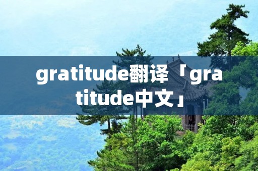 gratitude翻译「gratitude中文」