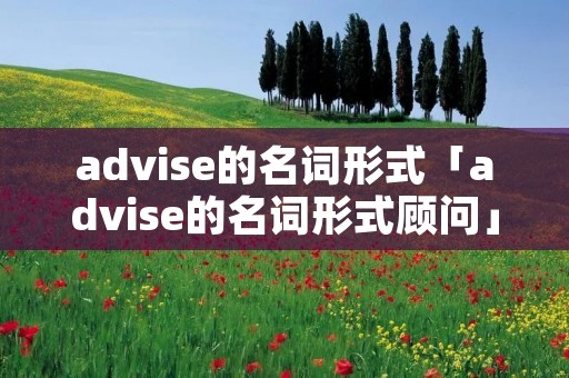 advise的名词形式「advise的名词形式顾问」
