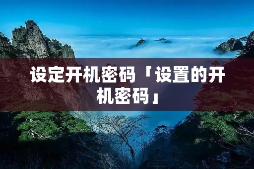 设定开机密码「设置的开机密码」