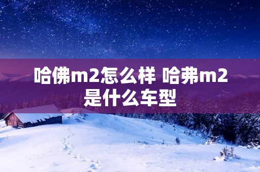 哈佛m2怎么样 哈弗m2是什么车型