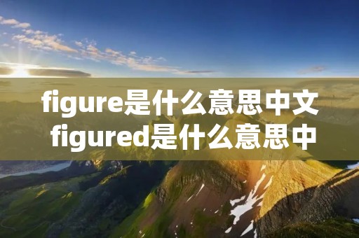 figure是什么意思中文 figured是什么意思中文 figure是什么意思中文 figured是什么意思中文