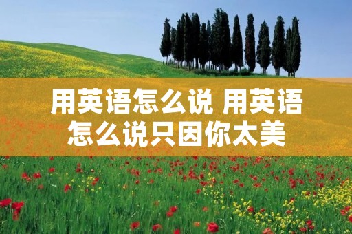 用英语怎么说 用英语怎么说只因你太美