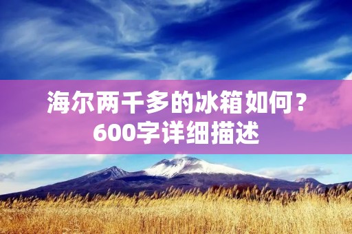 海尔两千多的冰箱如何?600字详细描述 海尔两千多的冰箱如何?600字详细描述