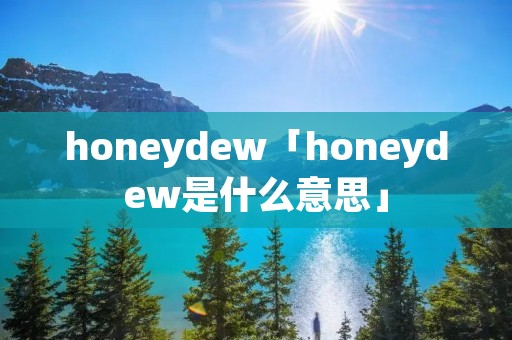 honeydew「honeydew是什么意思」