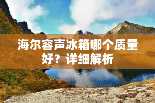 海尔容声冰箱哪个质量好？详细解析