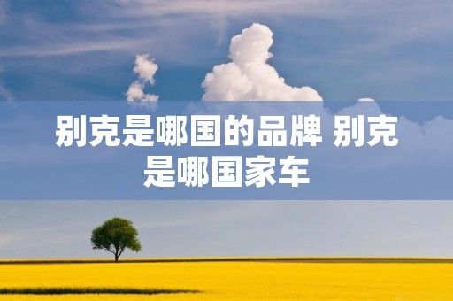 别克是哪国的品牌 别克是哪国家车