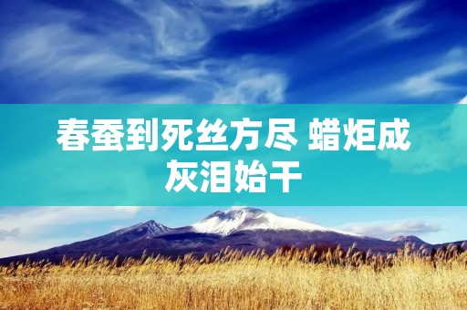 春蚕到死丝方尽 蜡炬成灰泪始干