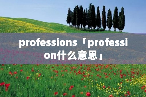 professions「profession什么意思」
