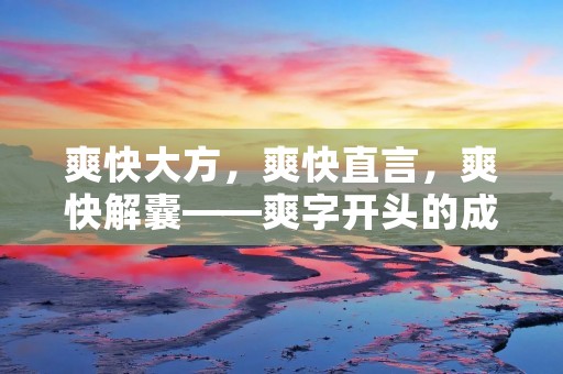爽快大方,爽快直言,爽快解囊——爽字开头的成语