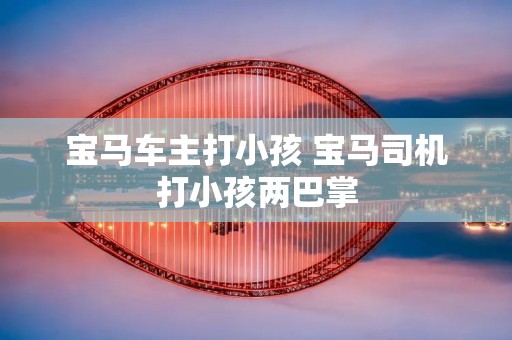 宝马车主打小孩 宝马司机打小孩两巴掌 宝马车主打小孩 宝马司机打小孩两巴掌