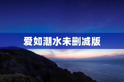 爱如潮水未删减版:用心书写爱的故事
