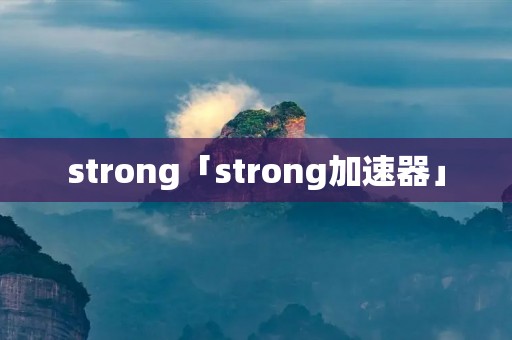 strong「strong加速器」