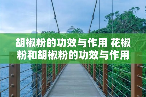 胡椒粉的功效与作用 花椒粉和胡椒粉的功效与作用 胡椒粉的功效与作用 花椒粉和胡椒粉的功效与作用