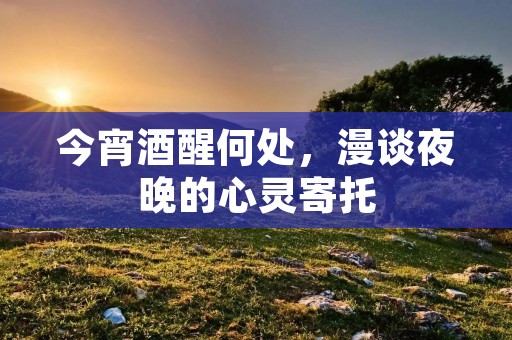 今宵酒醒何处,漫谈夜晚的心灵寄托