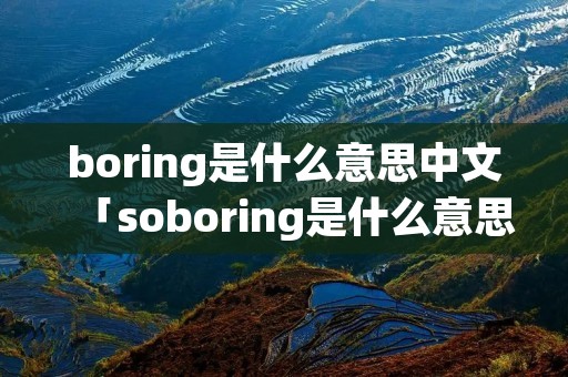 boring是什么意思中文「soboring是什么意思中文」