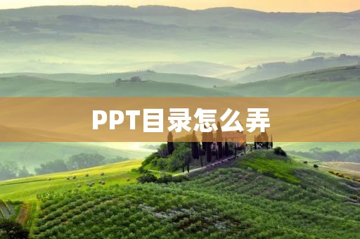 PPT目录怎么弄