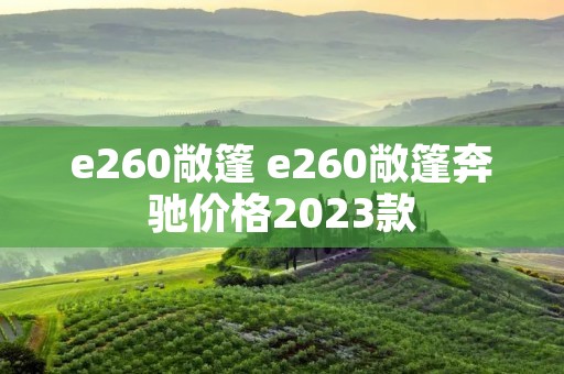 e260敞篷 e260敞篷奔驰价格2023款