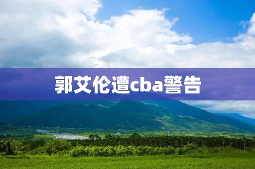 郭艾伦遭cba警告:纪律之下的职业球员 郭艾伦遭cba警告:纪律之下的职业球员