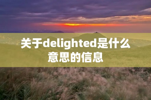 关于delighted是什么意思的信息