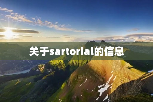 关于sartorial的信息 关于sartorial的信息