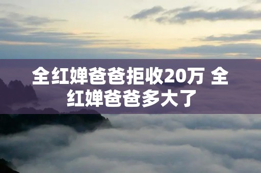 全红婵爸爸拒收20万 全红婵爸爸多大了