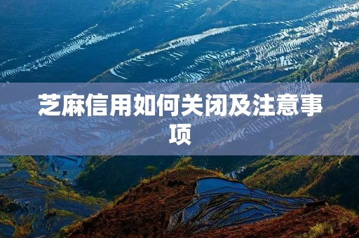 芝麻信用如何关闭及注意事项