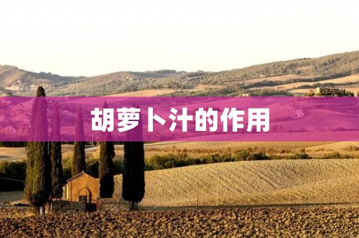 胡萝卜汁的作用:解析胡萝卜汁对健康的益处